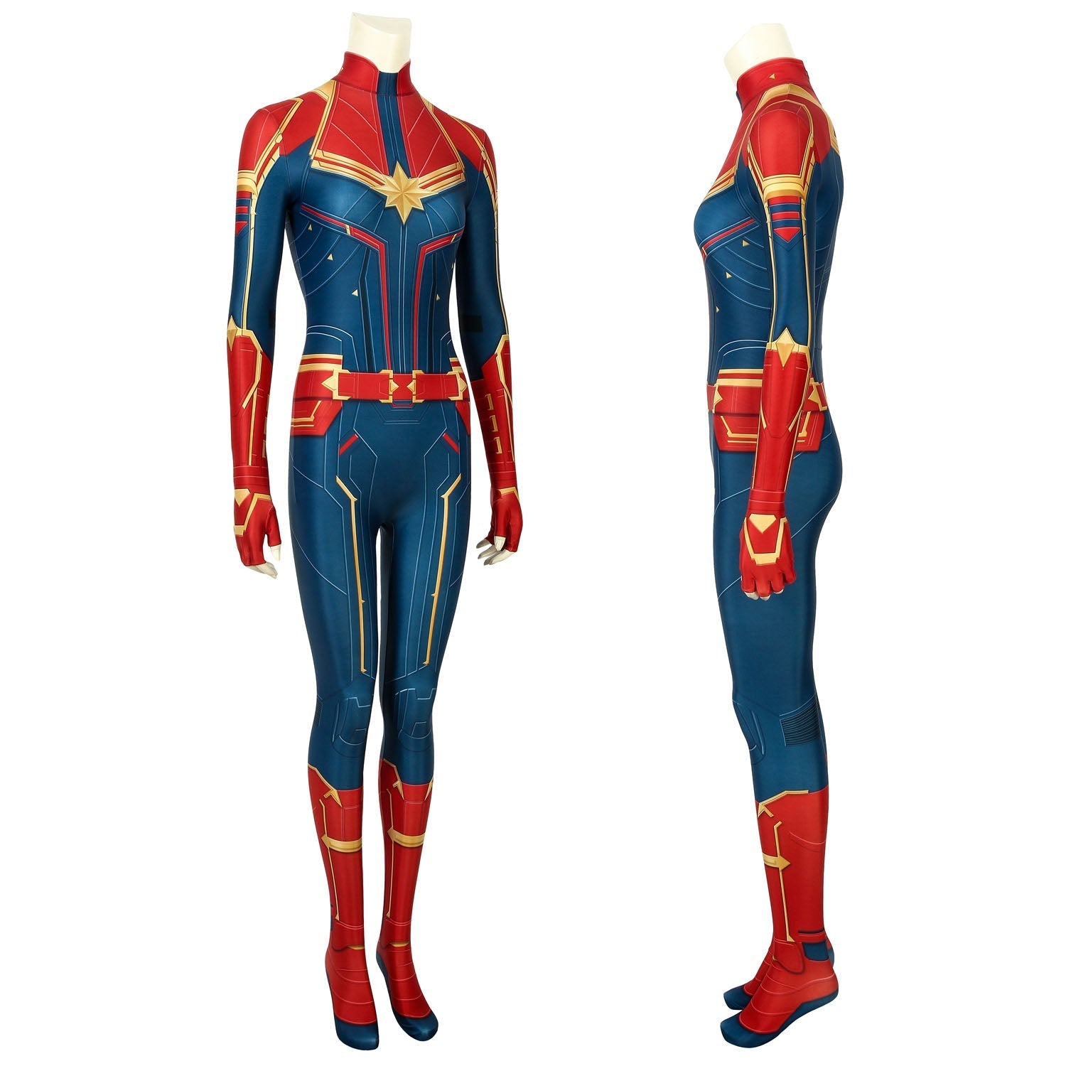 [ylevol] Captain Marvel Carol Danvers Female Jumpsuit with Headgear Costumes