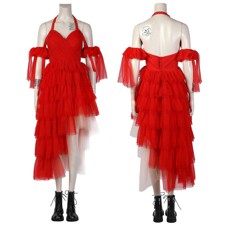 [ylevol] The Suicide Squad 2 Harley Quinn Red Dress Cosplay Costumes