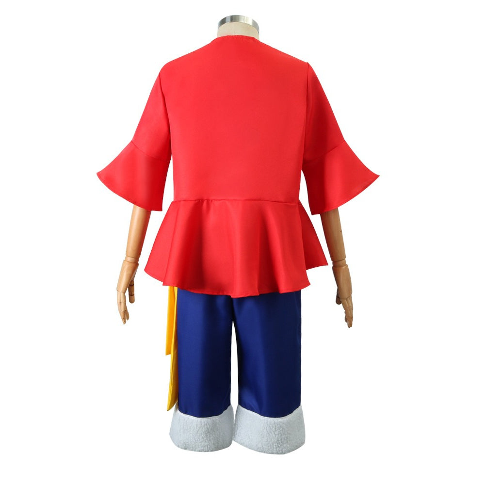 [ylevol] Anime Navigation Monkey D. Luffy Red Shirt Fullset Cosplay Costumes