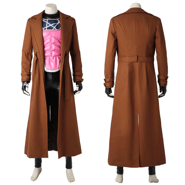 [ylevol] X-Men Gambit Male Fullset Leather Cosplay Costumes with Long Coat