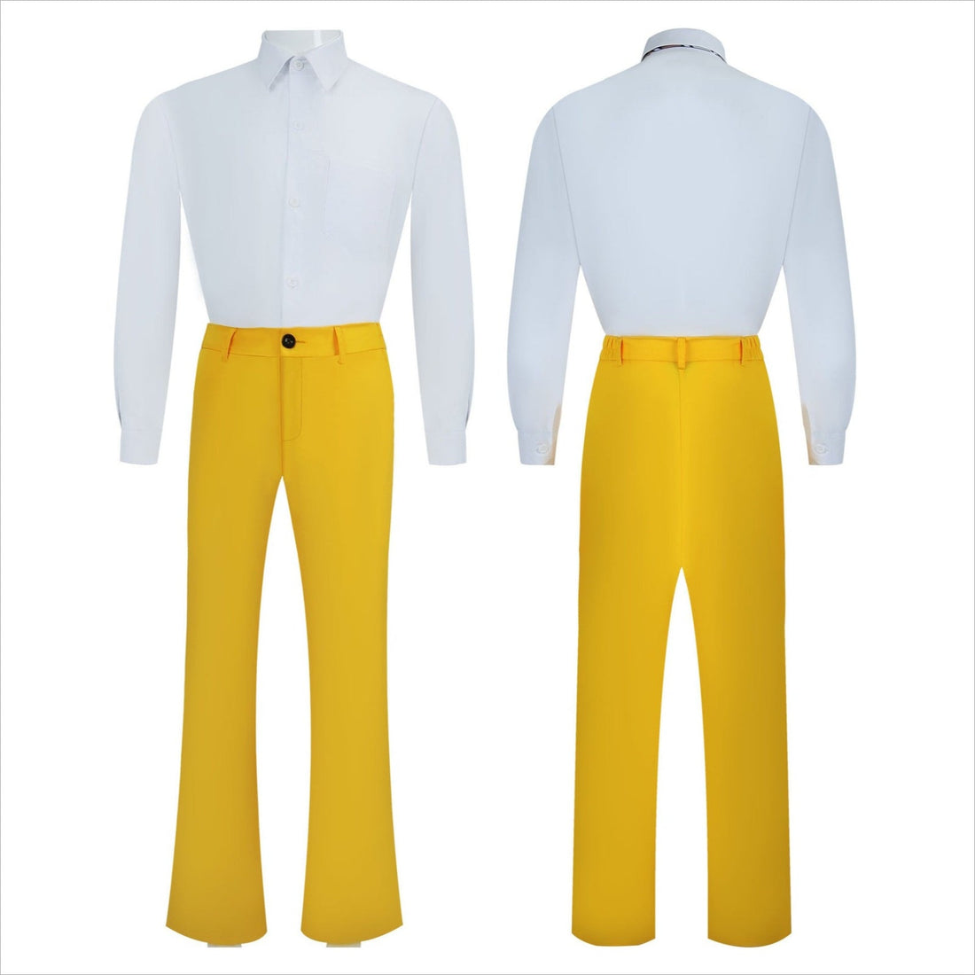 [ylevol] Beetle Juice Shrunken Head Bob Yellow Suit Halloween Cosplay Costumes