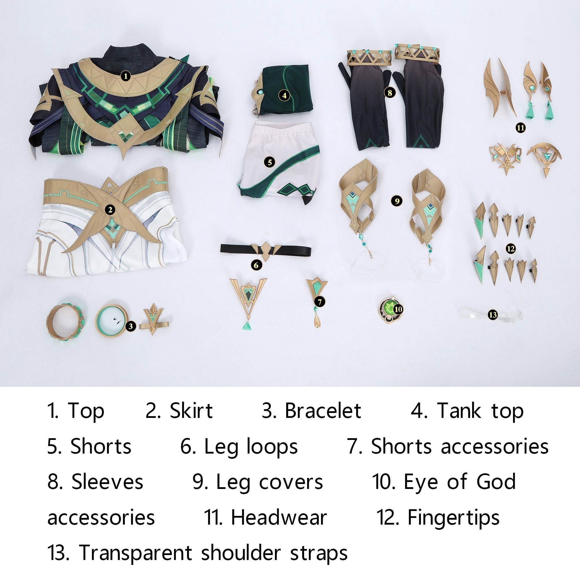 [ylevol] Game Genshin Impact Nefer Full Set Top Cosplay Costumes