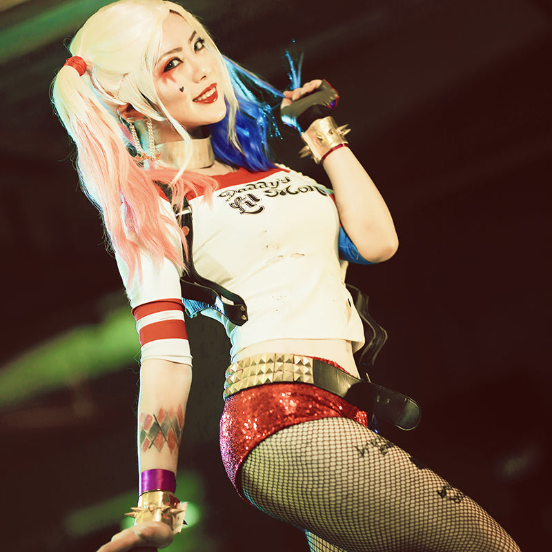 [ylevol] The Suicide Squad The Clown's Girl Harley Quinn Glitter Cosplay Costumes