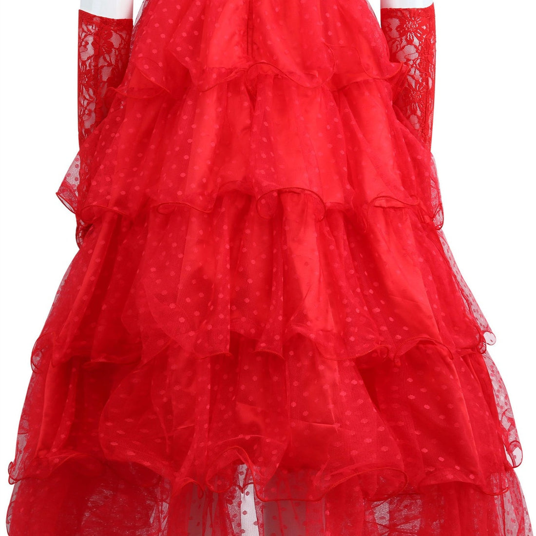 [ylevol] Beetle Juice Lydia Deetz Gilrs Red Wedding Dress Cosplay Costumes